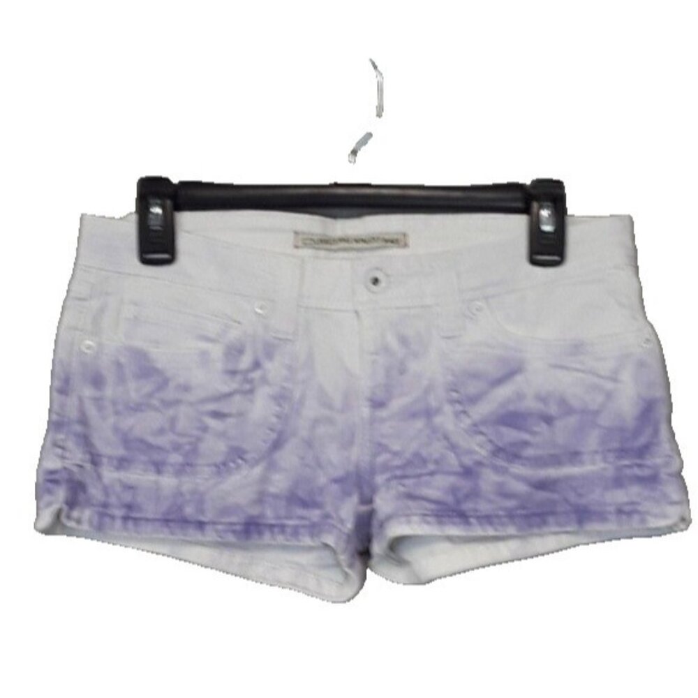 Vintage 90s Levis Womens Tie Die Denim Shorts Size 5 White Purple Grunge Hippie